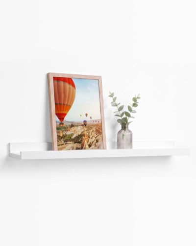 Wandregal Weiß Bilderleiste Holz MDF 70 cm Schweberegal Regal Wand | Bilderrahmen und Deko-Objekte, Fotoleiste, U-förmiges Profil, modernes Design, pflegeleicht, mit Montage-Zubehör
