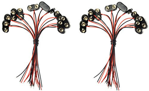 LampVPath 20 piezas 9V batería Snap conector de 9 V pinzas de batería Conector Hebilla Carcasa de plástico