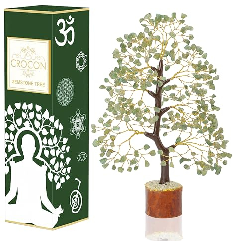 Green Jade Feng Shui Healing Crystals Tree of Life Handmade Gemstone Crystal Tree Bonsai for Spiritual Gifts Home Decor Present mum Gift for Women birthday gifts for men house warming gifts, 10-12