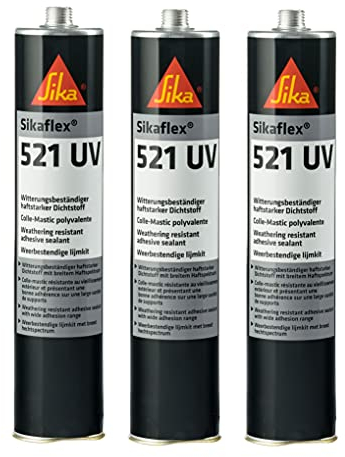 3 x Sikaflex 521 UV nero 300 ml sigillante poliuretanico ibrido