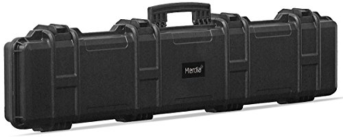 Merdia Gewehr-Hartschalenkoffer Black Abschließbarer Large Allwetter-Präzisions-Hard-Gewehrkoffer Wasserdichter Ultra-Schutzkoffer mit vorgeschnittenem, intensiven Schaumstoffkoffer
