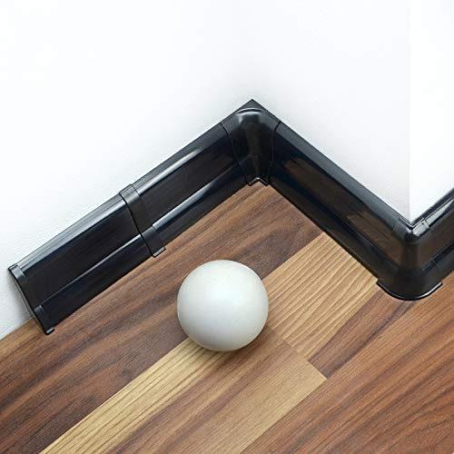 [DQ-PP] 100 mètres de plinthes 62mm en PVC noir brillant, plinthes aspect stratifié en plastique PVC