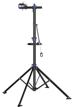 CROSS LAND Bike Repair Stand with Quick Release Bicycle Maintenance Rack Bike Workstand Height Adjustable and Portabl with Tool Tray Extensible Bike Repair Rack for Road & Mountain Bikes