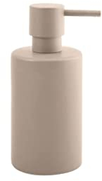 Spirella Seifenspender Tube | mit Edelstahlpumpe | Flüssigseifen-Spender | Porzellan | 300ml | Langliebig und Robust | matt Taupe, Brown, Standard