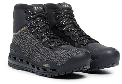TCX - Climatrek Surround Lady GTX, Women's Waterproof Motorcycle Boot, Versatile with Gore-Tex Surround Technology, Laces Closure, Black/Gold