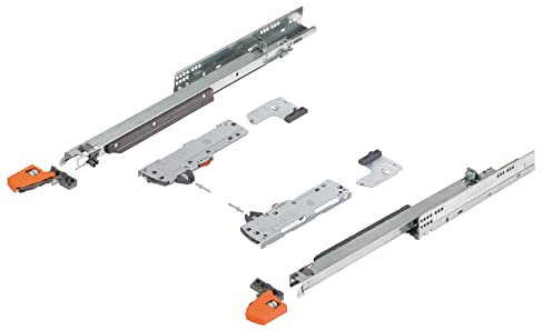 Gedotec Schubladenschienen Vollauszug mit Blumotion Dämpfung | 1 Set Blum Movento 766H 5500S | Tragkraft: 60 kg - 550 mm | Tip-On - Push-to-Open - Komplettset | Holz-Schubkasten-Auszug Soft-Closing