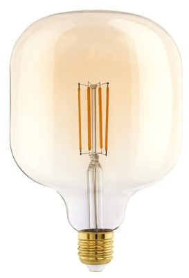 EGLO E27 LED Lampe dimmbar, große Amber Vintage Glühbirne Mid Size, Leuchtmittel für Retro Beleuchtung, 4,5 Watt (entspricht 40 Watt), 470 Lumen, warmweiß, 2200k, Edison Birne, T125, Ø 12,5 cm