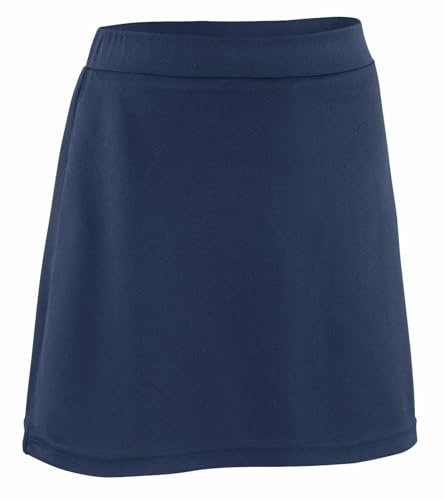 Girls School Skort – 2-in-1 Smart Uniform Skirt with Built-in Stretchy Shorts – Flat Front, Non-Pleated & Pocket-Free – PE, Sports & Daily Wear (UK, Age, 9 Years, 10 Years, Regular, Navy)