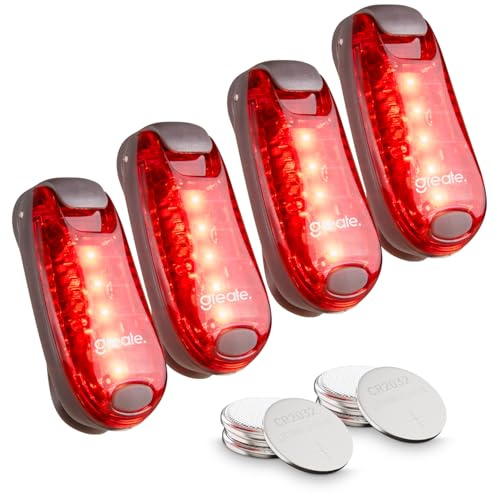 greate LED Blinklicht Schulranzen - Leuchtclip klein, leicht & mit Klettband - LED Sicherheitslicht Schulranzen, Blink Licht, Licht Clip Kinder, Schulranzen Leuchtanhänger, Rucksacklicht Kinder