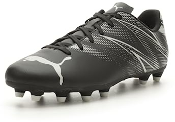 Puma Attacanto Firm, Tacos de fútbol Artificiales para Hombre, Puma Negro-Plateado Niebla, 44.5 EU