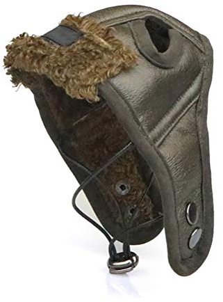 Pilotenhut für Hunde, Winterpilotenmütze mit Ohrenklappen für kaltes Wetter (braun)