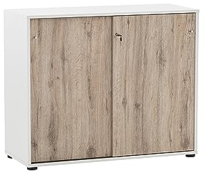 Schildmeyer Reno 400 701764 Armoire De Classement, Blanche/Décor Chêne Sauvage, 100 x 41 x 83,6 cm