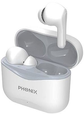 Phonix Auriculares Inalámbricos Bluetooth 5.3 In-Ear con Micrófono y Bajos Potenciados - Alcance 15m Compatible con iPhone, Samsung, Xiaomi, Huawei