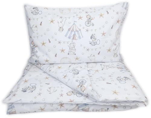 Frivolity Juego de Ropa de Cama Confort para bebé, Funda nórdica (90 x 120 cm) + Funda de Almohada (40 x 60 cm), Circo