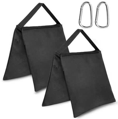 Newellsail Sandsäcke für Fotografie Leer Sandsack mit Karabiner Fotografie Gewicht Taschen für Fotografie-Lampenstativer, Lichtständer-Stativ 2 Stück (Schwarz)