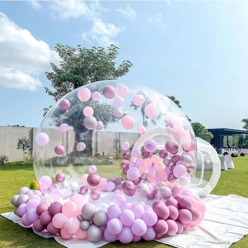 MAYFABD Transparentes Aufblasbares Blasenzelt 100% PVC, transparentes Zelt Aufblasbares Blasenhaus mit Luftgebläse Durchsichtiges Einzeltunnel Campingzelt Durchsichtiges Kuppel,5m