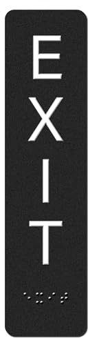 Exit Sign - ADA Compliant Exit Signs With Braille and Raised Letters for Business, Emergency Exit Sign for Office Restroom Indoor Outdoor,Easy Installation-Vertical (2 * 8 In)