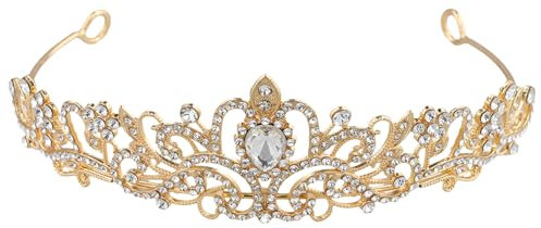 DiadéM, Krone Damen Geeignet FüR Partys, Krone Feste, Abschlussball Haarschmuck (Gold)