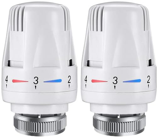 Litensh Testine termostatiche per radiatore, TRV M30 x 1,5, 2 pezzi, testa di ricambio per valvola termostatica, sistema di riscaldamento, teste di controllo della temperatura per casa e ufficio (4)