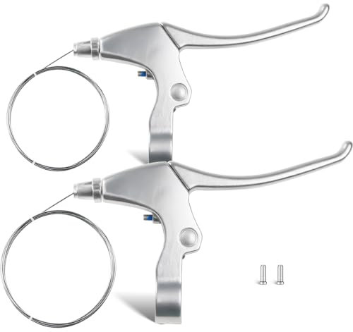 CNCLOL Mountain Bike Brake Levers,Aluminium Alloy Bicycle Brake Levers,Brake Handle for Mountain Bike MTB/BMX/Road Bike.Silver