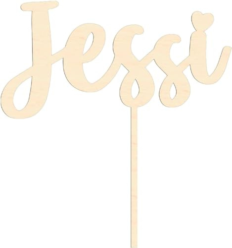 Cake Topper personalisiert aus Holz mit individuellen Wunschnamen – Tortendekoration, Tortenaufsatz, Name, Geschenkidee, Geburtstag, Vorname, Kuchendeko, Topper Kuchen, individuell