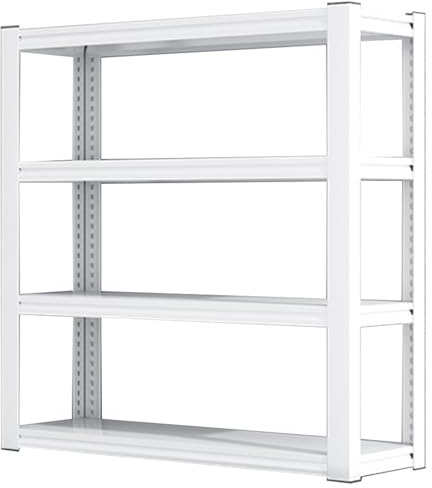 Scaffali regolabili a 4 ripiani resistenti 300 kg di capacità in metallo per officina, garage e magazzino, robusta unità di nizing per strumenti e forniture