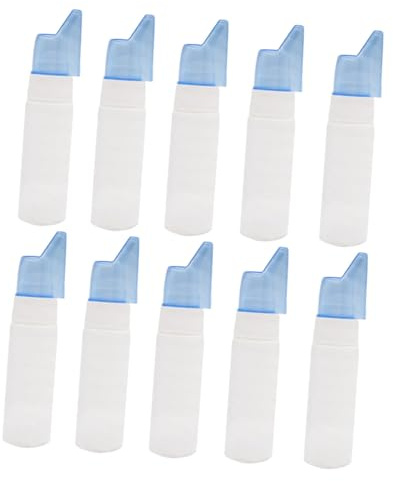 LRXIYODE Botella Pulverizadora Nasal de Plástico 70ml Recargable, 10 Piezas | Portátil y Ligera, Color Claro, para Excursiones y Camping, Formato Vacío, Estilo Moderno