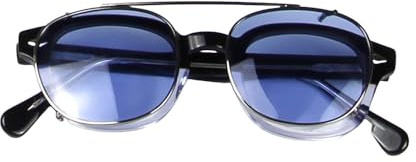 Runda Clip On-solglasögon Polariserade Solglasögon För Damer Herr Acetat Med Glasögonbåge Fiskeglasögon, Grad BLK, Gun Blue, 43 mm, Storlek S