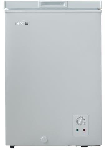HYE Congélateur coffre blanc 96L, design compact autonome, unité légère 20kg, fonctionnement silencieux 42dB, convient pour garages et buanderies - RF01CF96W24