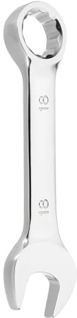 QUARKZMAN Llave Combinada Corta 18mm Métrica 12 Puntos Extremo De Caja Y Extremo Abierto Acero Cromo Vanadio CR-V Herramienta De Doble Extremo Para Automóvil Tubería Muebles Maquinaria Plata