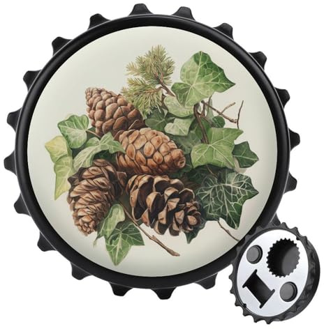 Wasserfarben-Tannenzapfen, Flaschenöffner, rund, Kühlschrankmagnete, Getränke, Bier, magnetischer Flaschenöffner für Kühlschrank, Küche, Büro