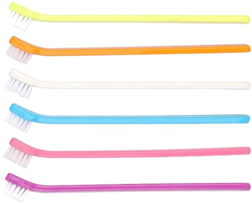 FUTUREORYY Haustierzahnbürsten Effektive Zahnreinigung für Hunde und Katzen 6 Stück-pack Einzelkopf aus Nylon und Kunststoff für Zahnpflege zu Hause und Unterwegs