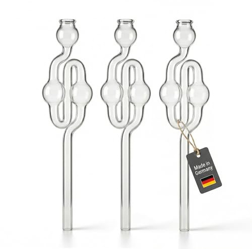Lantelme Glas Gärröhrchen 3 Stück Set 20cm | Gärspund Schlauchmodell für Bier Wein Most | Gäraufsatz Gärrohr für Weinballon Glasballon Made in Germany