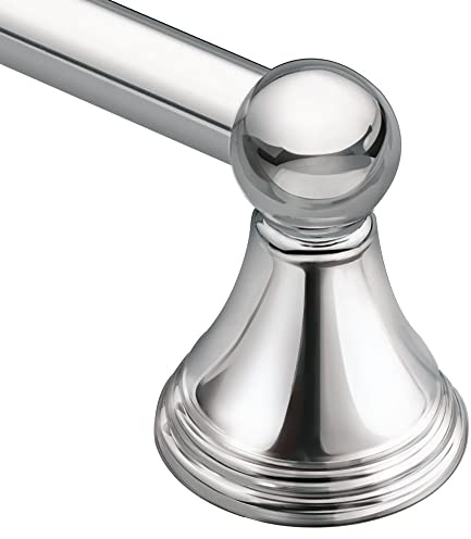 Moen Preston Collection Chrome 18-Inch Single Wall Mounted Bathroom Towel Bar, DN8418CH