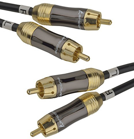 Aricona Cinch Ljudkabel – 2 m – digital koaxialkabel 2 RCA till 2 RCA – för subwoofer, förstärkare, stereolängd, hifi-system och andra enheter