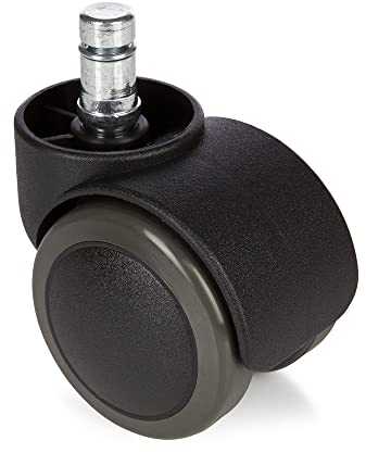 hjh OFFICE 619026 5X Hartbodenrollen 11mm / 50mm ROLO No-Noise Stuhlrollen für Harte Böden (5er Pack)