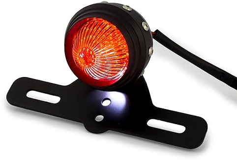 Alchemy Parts Motociclismo Negro LED Luz Stop Trasera Trasera con Soporte