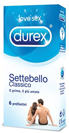 Durex Settebello Classico Profilattico, 1 Confezione da 6 Pezzi