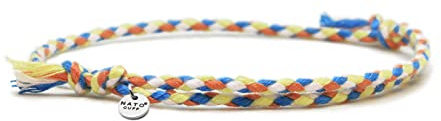 Nato Cuff - Geflochtenes Baumwollarmband - Handgefertigt in Frankreich - Edelstahlmedaille 316L - Herren Damen Verstellbares Juwel