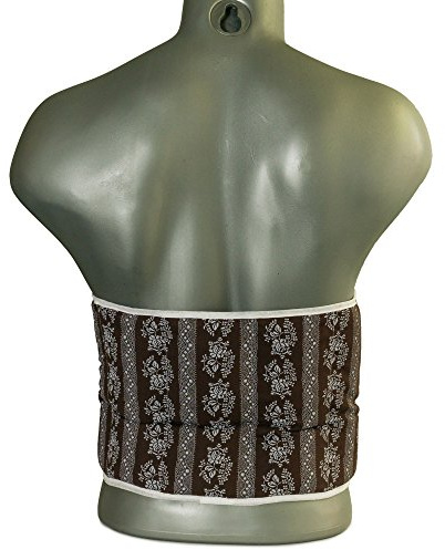 Bio-Dinkelkissen 7-Kammer mit Gürtel & Klettverschluss - Länge ca. 135cm - Blumen-braun - Wärmekissen XXL Körnerkissen