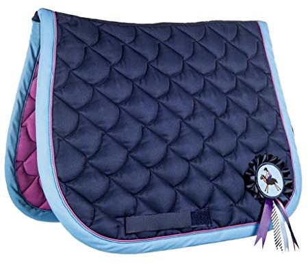 Funny Horses Funny Horses 2 in 1 Sattelunterlagen Dunkelblau/Dunkelpink Shetty