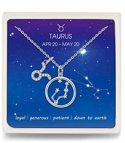 Qings Qimgs Collana Segno Zodiacale Bilancia Zircone Cubico Astrologia Costellazione Semplice Ciondolo Regali Anniversario per Le Donne