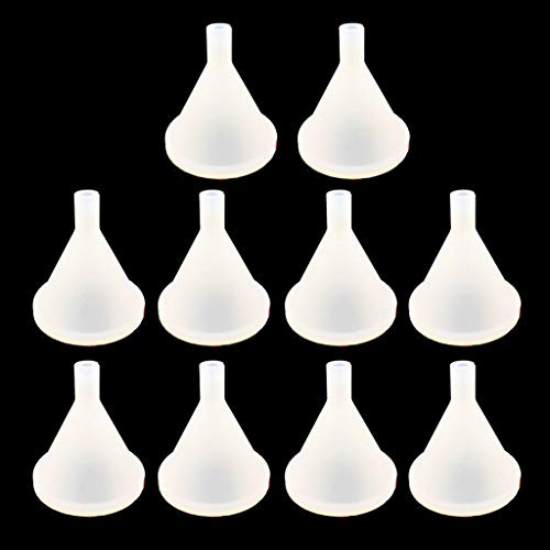 Buwei 10Pcs Mini Entonnoir en Silicone pour Transfert de moules de Bouteille de diffuseur de Parfum d'huile Liquide