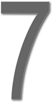 House Number 7 ARIAL Door Numbers in 3 Sizes (15, 20, 25cm / 5.9, 7.8, 9.8in) Modern Floating House Number Acrylic incl. Fixings, Colour:Anthracite, Size:20cm / 7.9'' / 200mm