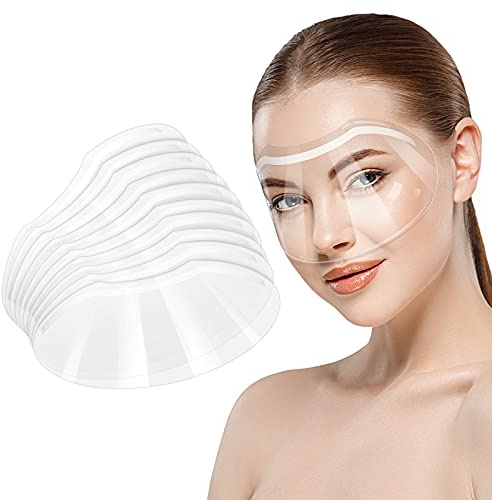 Nuenen Klar Gesicht Visier für Mikroblading, Dauerhaft Makeup, Wimpernverlängerung, Augenkatarakt, Augenlid Blepharoplastik Nachsorge, Dusche Gesicht Augenschutz, Transparent Weich Visier, 30 Stück
