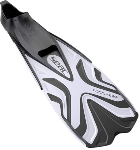 SEAC Unisex-Adult Azzurra Schnorchelflossen für Erwachsene und Kinder geschlossenes Fußteil aus weichem Gummi, Weiß, 42/43 EU