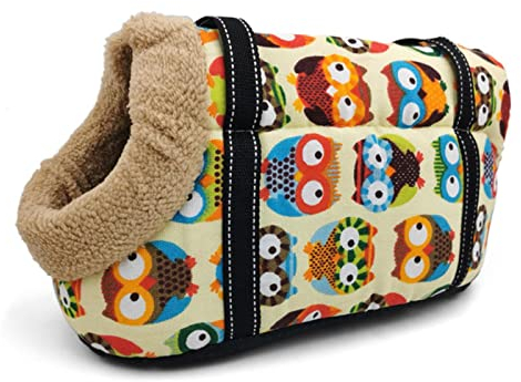 XKUN Hunderucksack Kleiner Hund Pet Strap Welpen Katze Hund Umhängetasche Outdoor Reise Haustier Sling Bag Chihuahua Mops Pet Supplies-C with Fur,S