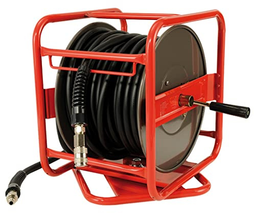Müllner Druckluft-Schlauchtrommel 30 m PVC-Hybrid 29P 8x12 mm Rot
