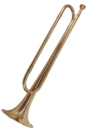 Btuty Trompete, Messingmaterial mit Ausguss, für Schulband/Militär-Orchester, für Anfänger/Studenten/Berufstätige, Militär-Signalhorn-Trompete, Kavallerie Trompete Instrument Bugle Horn