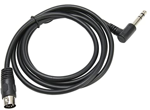 1/4 Zoll auf DIN 5 Pin Kabel, 90 Grad 6,35 Mm Stecker auf MIDI 5 Pin Stecker TRS Stereo Audiokabel für Lautsprecher, Verstärker, Mixer, MIDI Keyboard, 4,9 Fuß